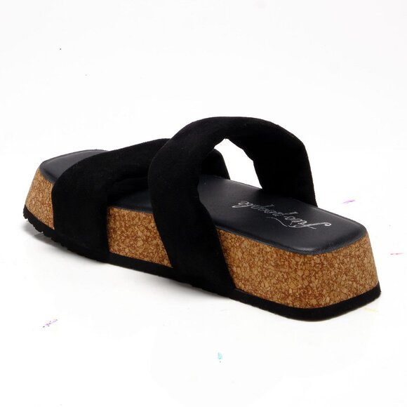 🎉LAST CHANCE🎉 FREE PEOPLE Fairmount Flared Sandals / Black - Picture 9 of 13